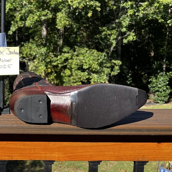 Lucchese 1883 Sienna Brown Ostrich Leg Cowboy Boots in Men's Size 10.5D - Picture 7 of 11